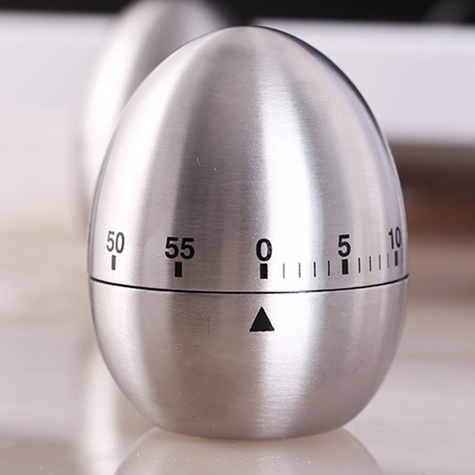 

Egg Timer Lovely Egg-shaped Design Mechanical Clear Sound Kitchen Reminder Stainless Steel Mechanically Driven Timer