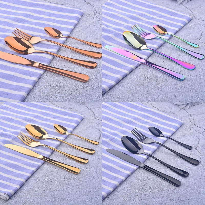 Набор столовых приборов из нержавеющей стали нож вилка ложка|Столовые сервизы| |