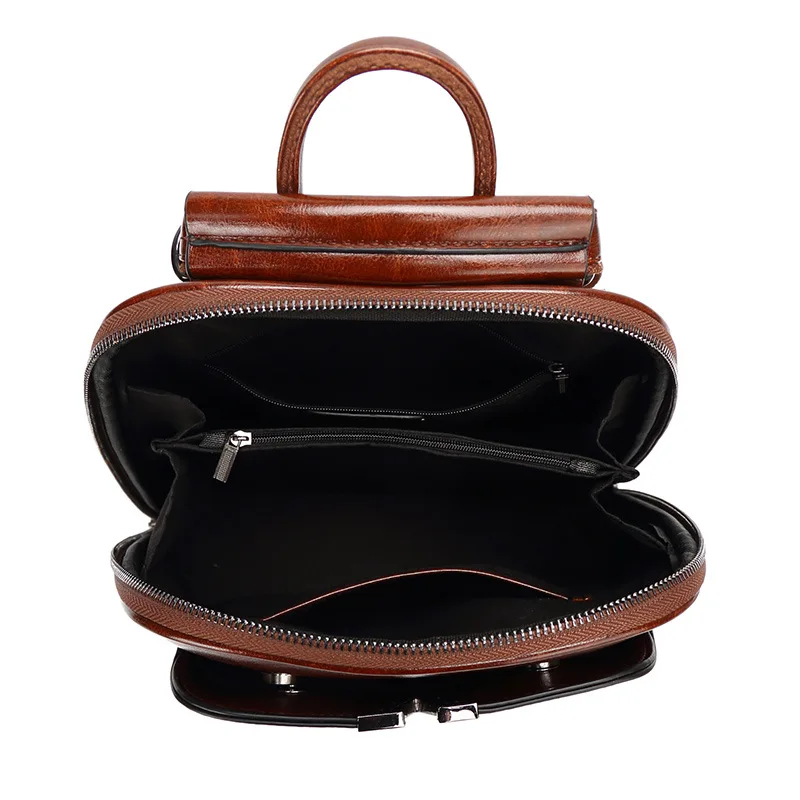

MinBoutiques Fashion Designer Women Genuine Leather Backpack Shoulder School Bags for Teenagers Travel Cowhide Female Knapsack