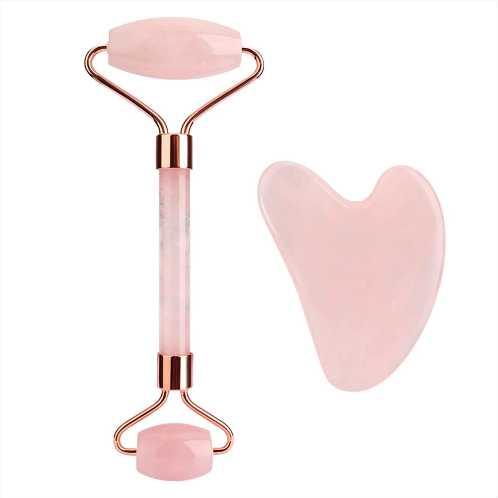 

Jade Roller Facial Massage Beauty Instrument Set Gua Sha Massager To Reduce Loose Wrinkles In The Neck And Neck Muscles