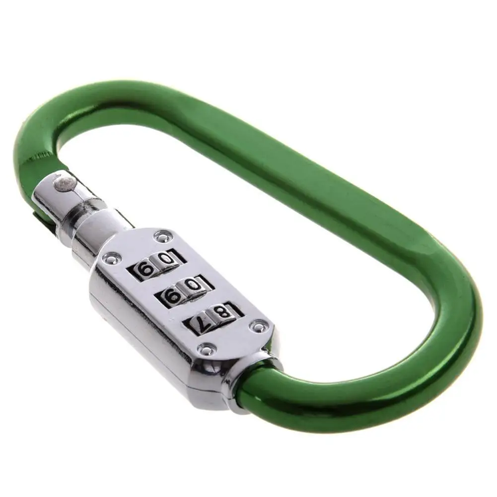 

1 Pcs 3 Digit Carabiner Code Lock Outdoor Hanging Buckle Climbing Travel Padlock Suitcase Bag Code Combination Security Lock