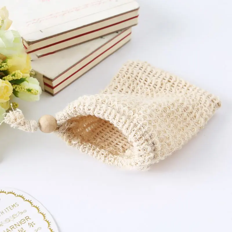 Мыло пенящаяся сетка для ванны на завязках льняные мыло защита Сетчатая Сумка