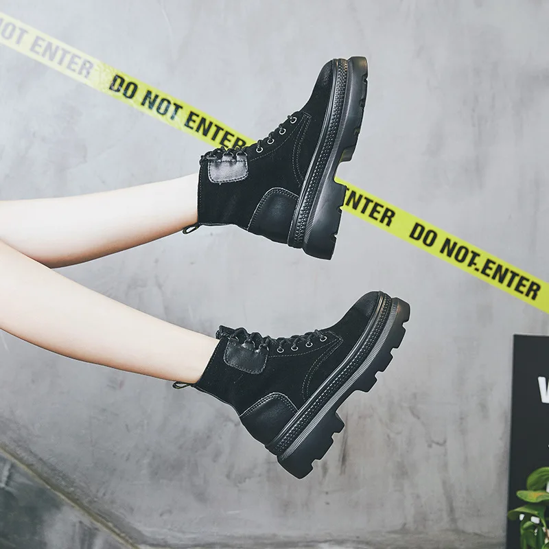 SWYIVY сапоги из натуральной кожи Женские ботинки мартинсы женская зимняя обувь 2019