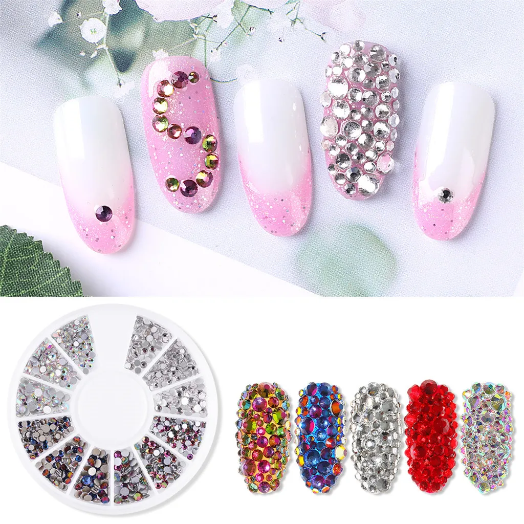 DIY украшения для дизайна ногтей новый диск 12 сетки с плоским дном алмазные