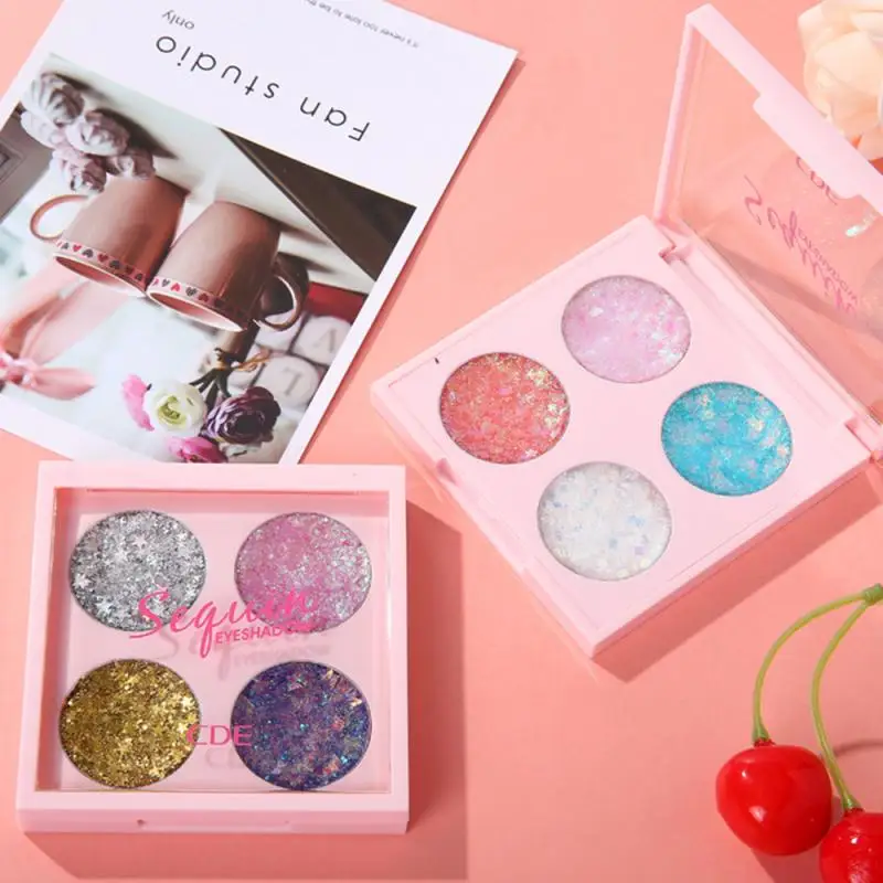 4 цвета с блестками тени для век ртути пятиконечная звезда сердце образный