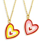 Женское эмалированное ожерелье Y2K 2021 с любовным сердцем, готическое ожерелье золотого цвета, медные Подвески, чокер, романтичное украшение для влюбленных, подарки на день Святого Валентина
