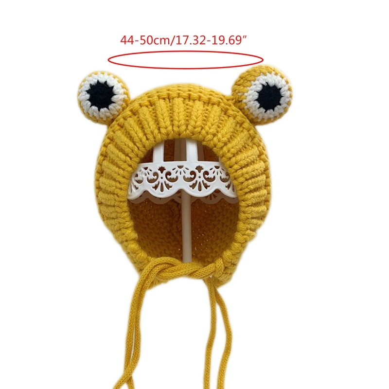 Шапка-бини KLV детская зимняя вязаная Милая с плюшевой подкладкой ветрозащитная |