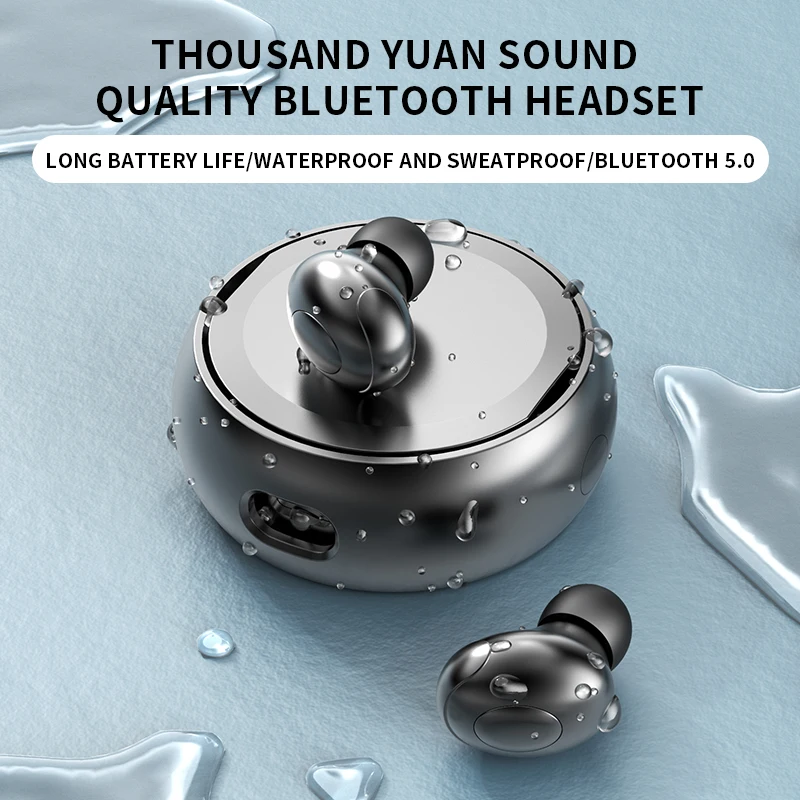

Bluetooth-гарнитура, спортивные наушники, наушники Bluetooth 5,0, зарядное устройство с кольцом-звездой, водонепроницаемая стерео мини беспроводная 9D