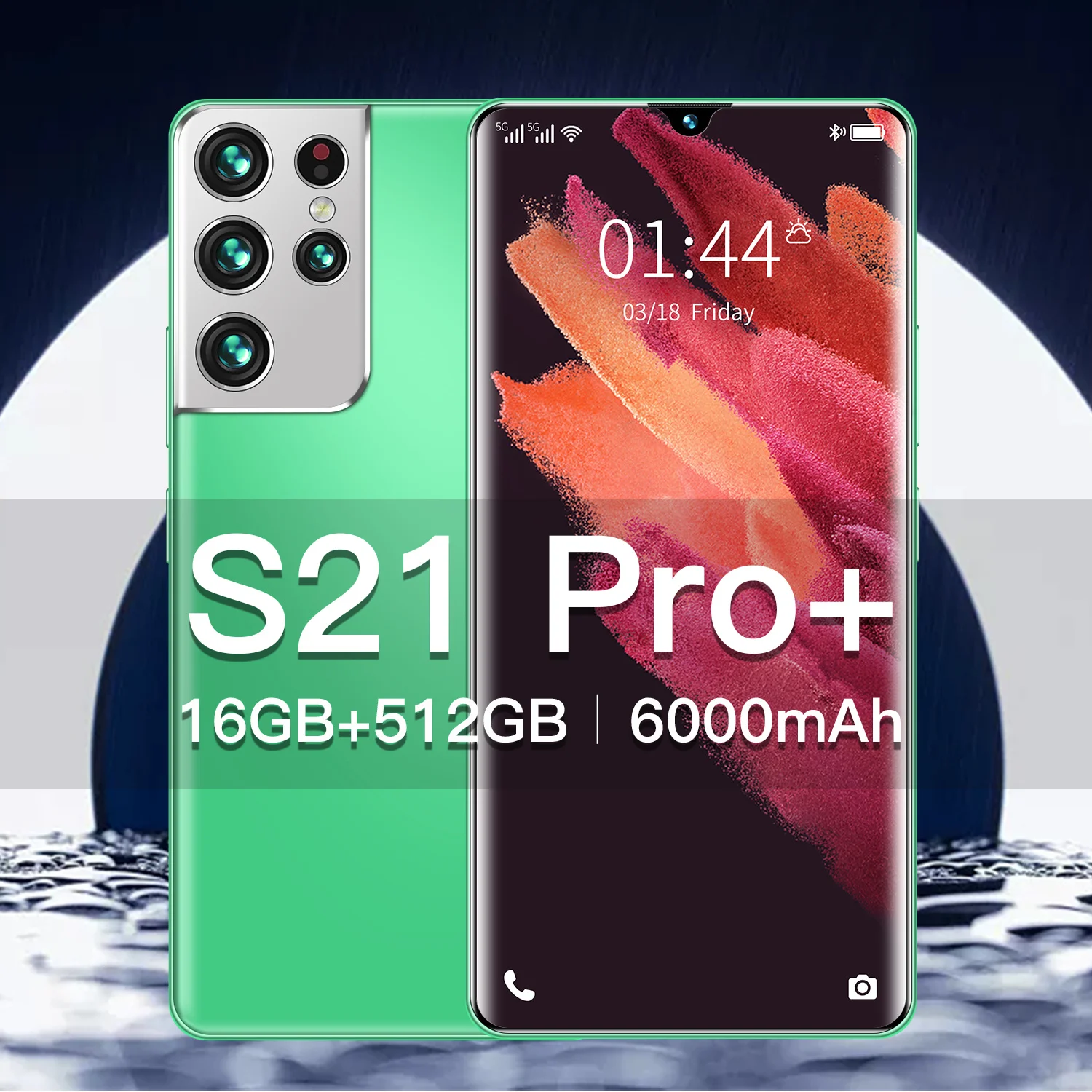 

Global Version S21 Pro+ 6.7Inch Smartphone 16+512GB Android11 6000mAh 32+64MP HD Camera Unlocked 5G Mobilephone Suppoet Google