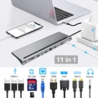 USB 3,1 Type-C концентратор HDMI адаптер 4 к Thunderbolt 3 USB C концентратор 3,0 VGA TF Card Reader RJ45 стерео PD для MacBook Pro Air 13 2020