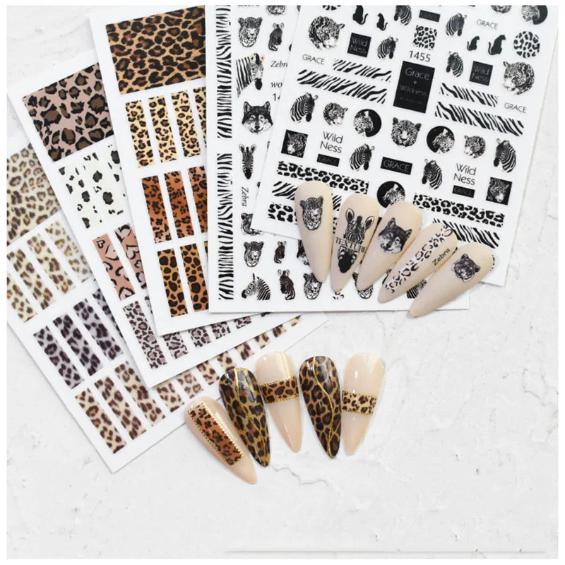 

1pcs Sexy Leopard 3D Slider For Nail Art Decorations Cute Animal Print Sticker Decal Polish Manicure Tattoo Tips
