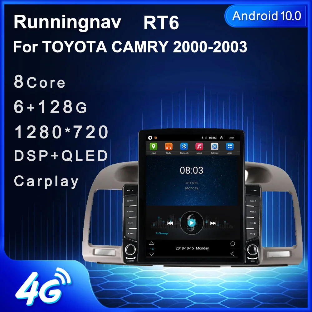9 7 &quotAndroid 10 1 для TOYOTA CAMRY 2000 2001 2002 2003 Tesla Тип автомобиль радио мультимедиа видео