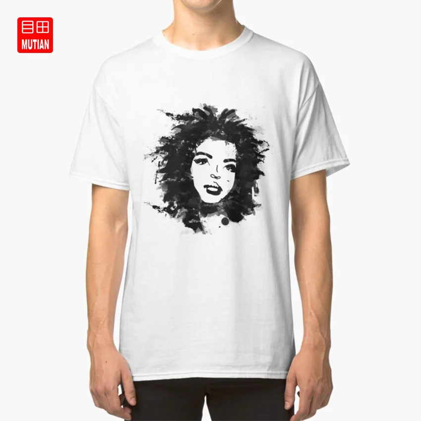 Лаурин Хилл (монохромная) Футболка соул р Б музыка хип хоп арт певец черный