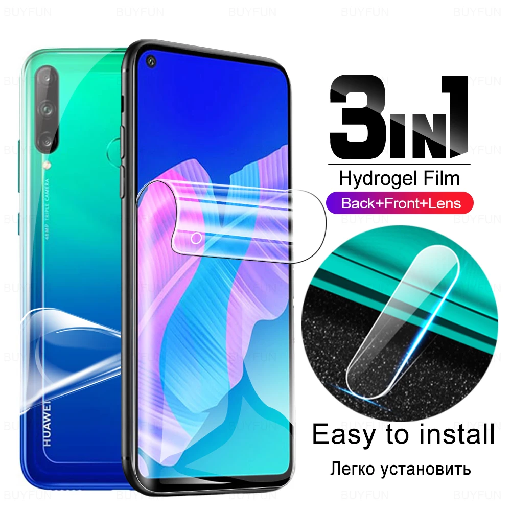 3-в-1 Гидрогелевая пленка на заднюю панель экрана для Huawei Y7p Y7a Y7 Prime 2019 Y 7 P A 7a Защита