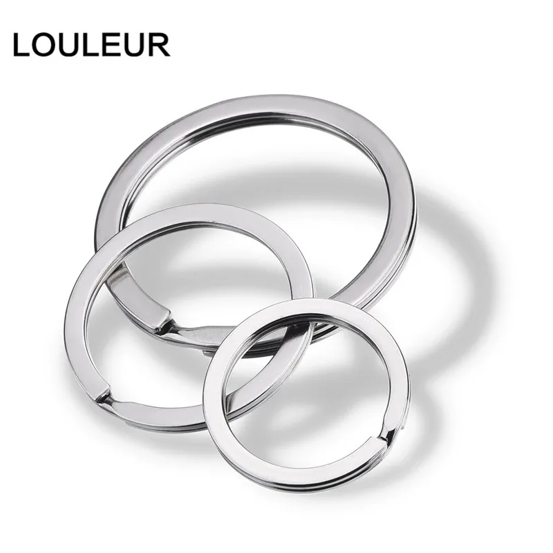 Louleur, 20 шт./партия, нержавеющая сталь, брелок для ключей, плоская линия, брелок для ключей, брелок для ключей, для изготовления ювелирных изделий