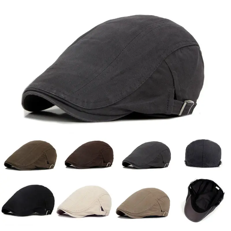 

Spring Summer Sun Hats For Men Classic Western Newsboy Caps Woman Cotton Blend Ivy Caps Flat Brim Adjustable Men Beret Cap