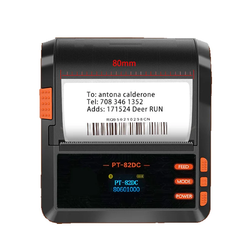 PT-82DC мини Bluetooth термопринтер беспроводной чековый аппарат Windows Android iOS для кабеля