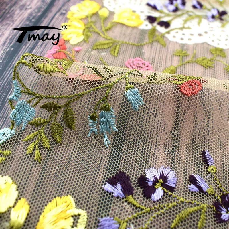 Высококачественная жаккардовая трикотажная ткань с вышивкой ручной работы #1766