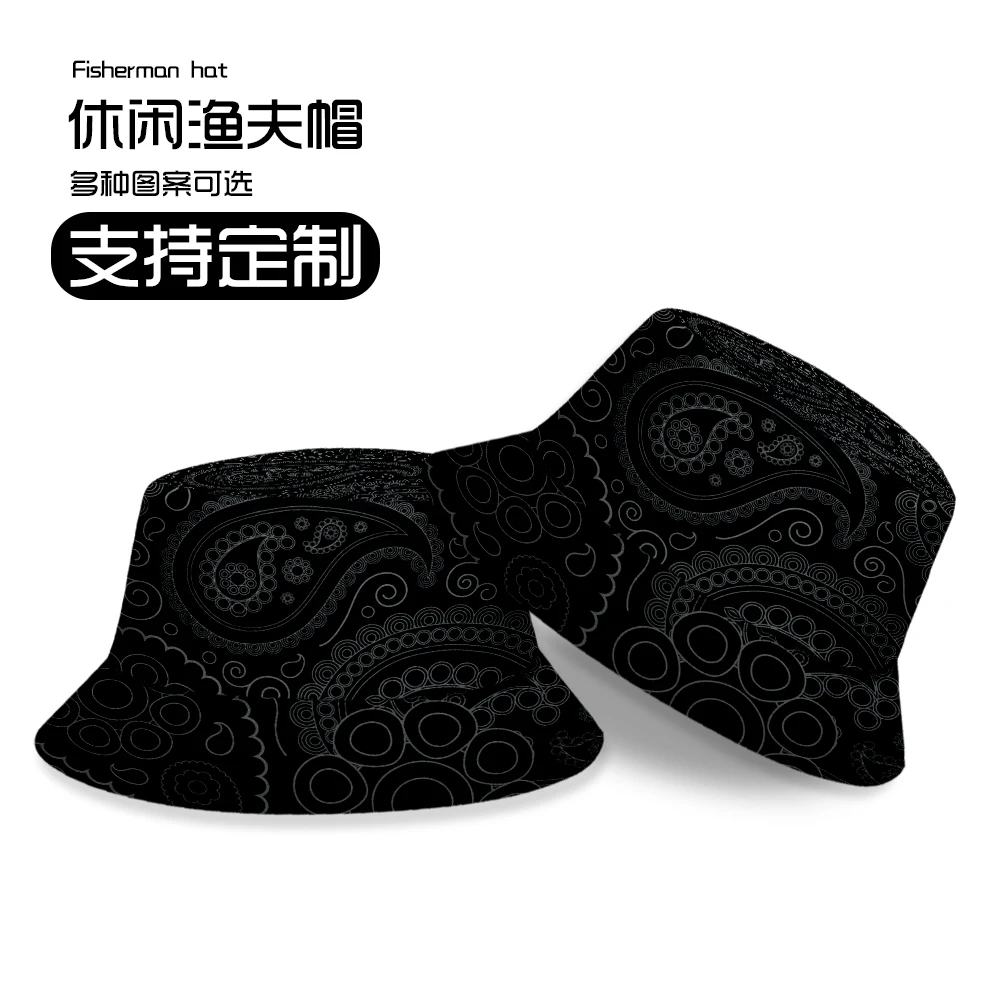 

Fisherman Hat Parent-child Outdoor Hat Series Fashion Cashew Flower Variety Patterns Can Be Customized Pure Cotton Unisex Print