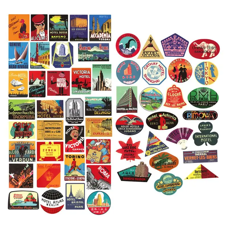 56 шт. Водонепроницаемый солнцезащитный пвх ретро Декаль этикетки Забавный