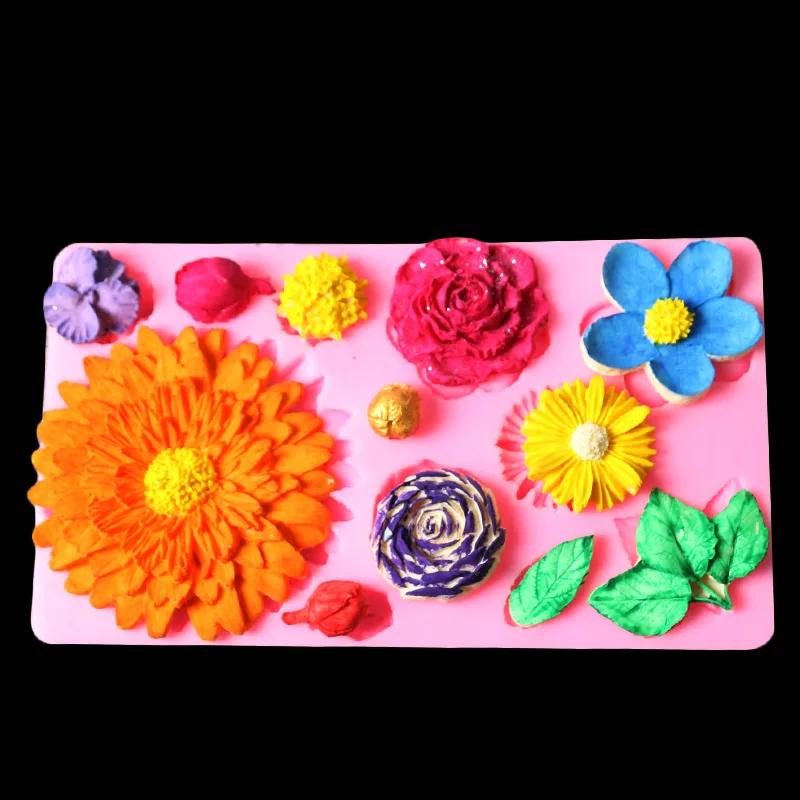 3D силиконовые формы в виде цветка помадка ремесло торт Конфеты Шоколад мастика