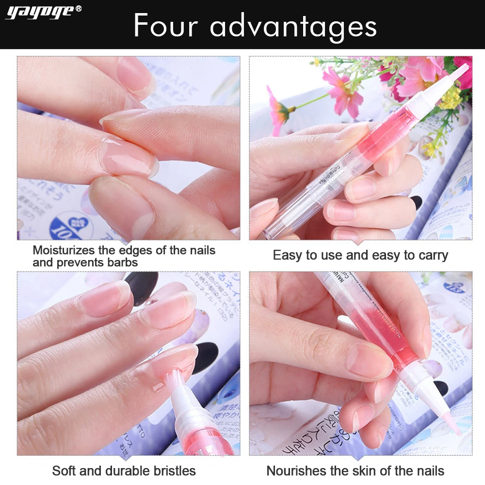 Yayoge 6ml Nail Nutrition Oil Pen Nail Treatment Pen 8 Smell Revitalizer Cuticle Oil Prevent Agnail Gel Polish Nourish Nail skin