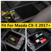 yimaautotrims car interior center console armrest storage box container case cover trim accessories for mazda cx 5 2017 2022
