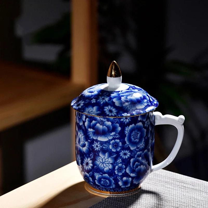 Чайная кружка 360 мл белая фарфоровая эмалированная кофейная Крышка для кружек