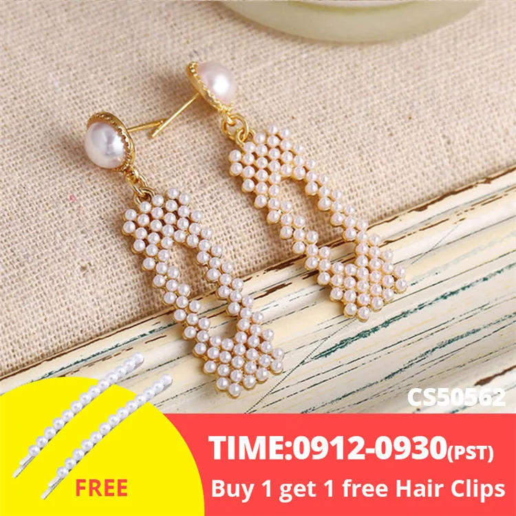 buy 1 get 1 free 17 км большие жемчужные серьги-кольца для женщин и девочек, уникальные крученые большие серьги, круглые серьги Brinco, массивные модные ювелирные изделия - Окраска металла: buy 1 get 1 free