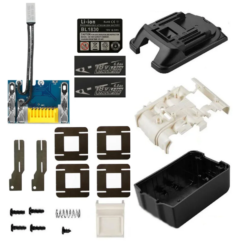 BOX-PCB-6Ah-Sticker BL1830 Литий-ионный аккумулятор пластиковый чехол Защита от зарядки монтажная плата Корпус Корпуса для MAKITA 18 в 3.0Ah 6.0Ah электрическая дрель - Цвет: BOX-PCB-6Ah-Sticker