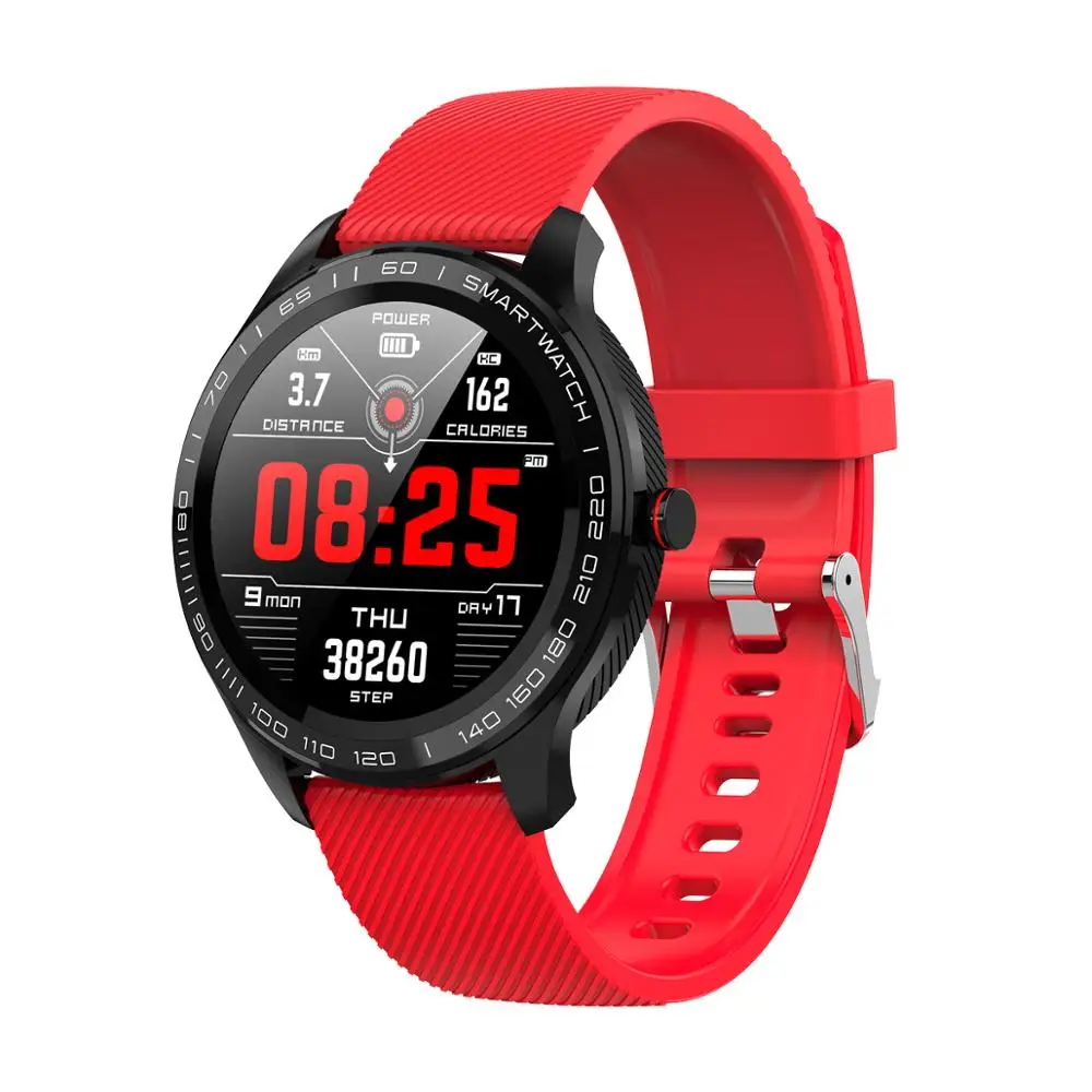 L9 Полный Круглый Смарт часы для мужчин ЭКГ+ PPG фитнес трекер Смарт часы IP68 спортивные часы Bluetooth Музыка сообщение Push - Цвет: red silicon