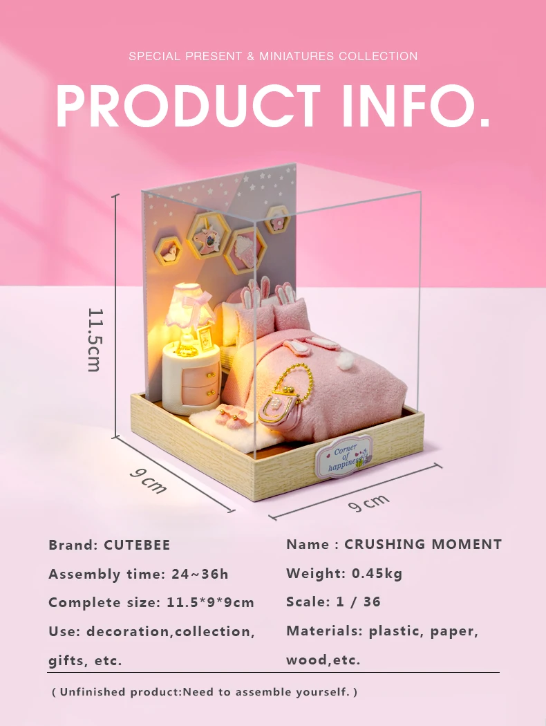 DIY кукольная мебель миниатюрные деревянные миниатюры кукольный дом коробка