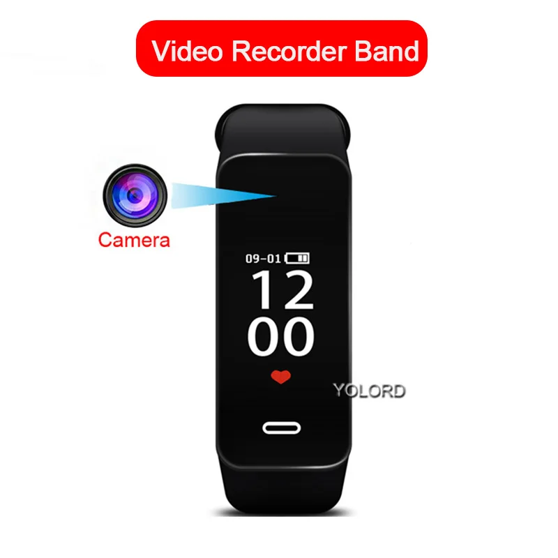 Тонкая камера HD 1080P диктофон видео аудио часы умный Браслет | Электроника