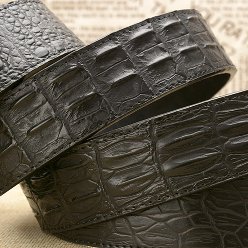 Ремень мужской из натуральной кожи с пряжкой под крокодиловую кожу|Мужские