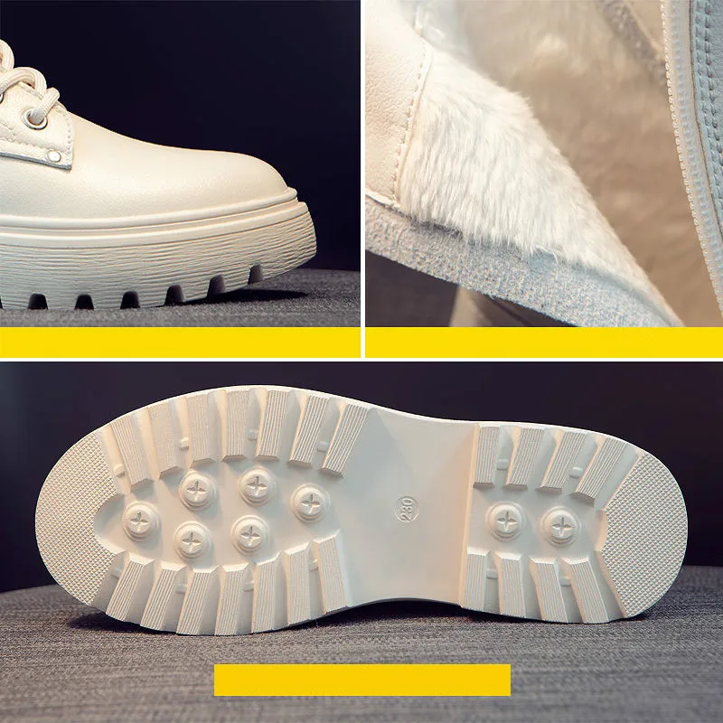 Martin Boots Women's 2020 Winter New Soft-soled Soft Leather Plus Velvet Warmth All-match British Style Mid-tube Women's Boots