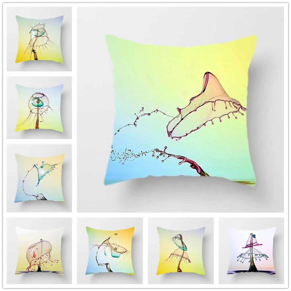 Абстрактная водная искусственная наволочка из полиэстера декоративная для