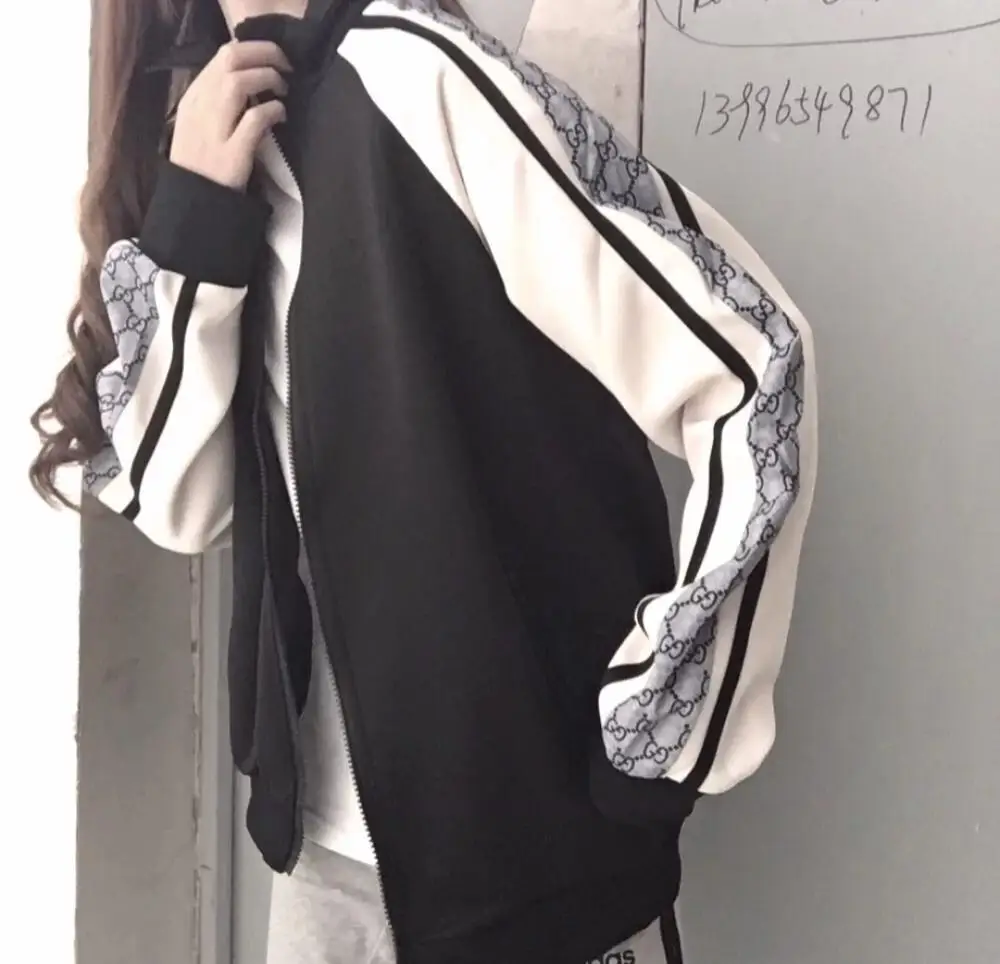 Женская Повседневная Толстовка Timis Li с длинным рукавом на молнии карманами