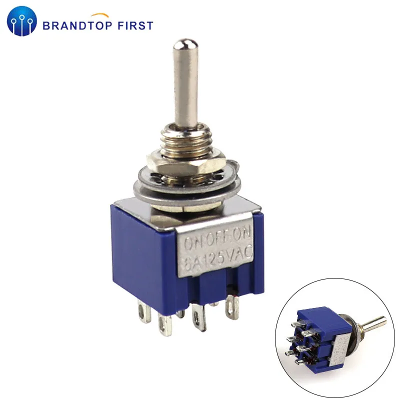 MTS 202 6A 125V AC 6 Pin ON Mini Toggle OFF ON|Выключатели| |
