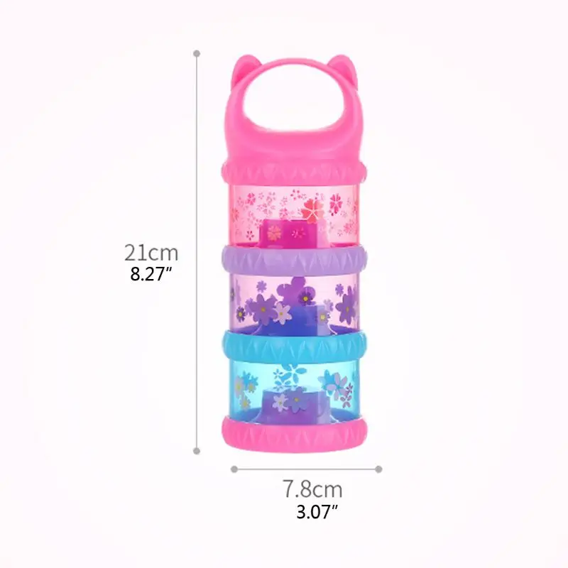 

23GD 3 Layer Portable Baby Food Storage Box Essential Cereal Cartoon Milk Powder Boxes Toddle Kids Formula Milk Container