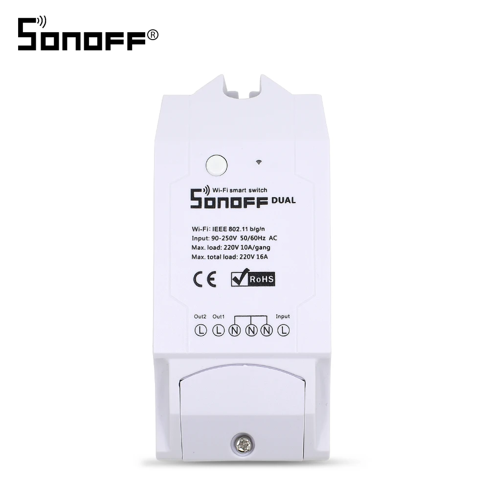 SONOFF MINI/Basic/Dual/RF/TH10/TH16 SONOFF POW R2 RF мост Wifi переключатель DIY светильник интеллектуальное реле для домашней автоматизации модуль Alexa - Комплект: SONOFF Dual
