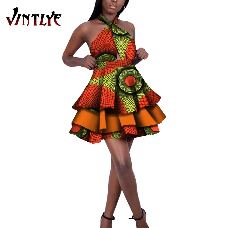 Новые женские платья без рукавов в африканском стиле анкары коктейльное