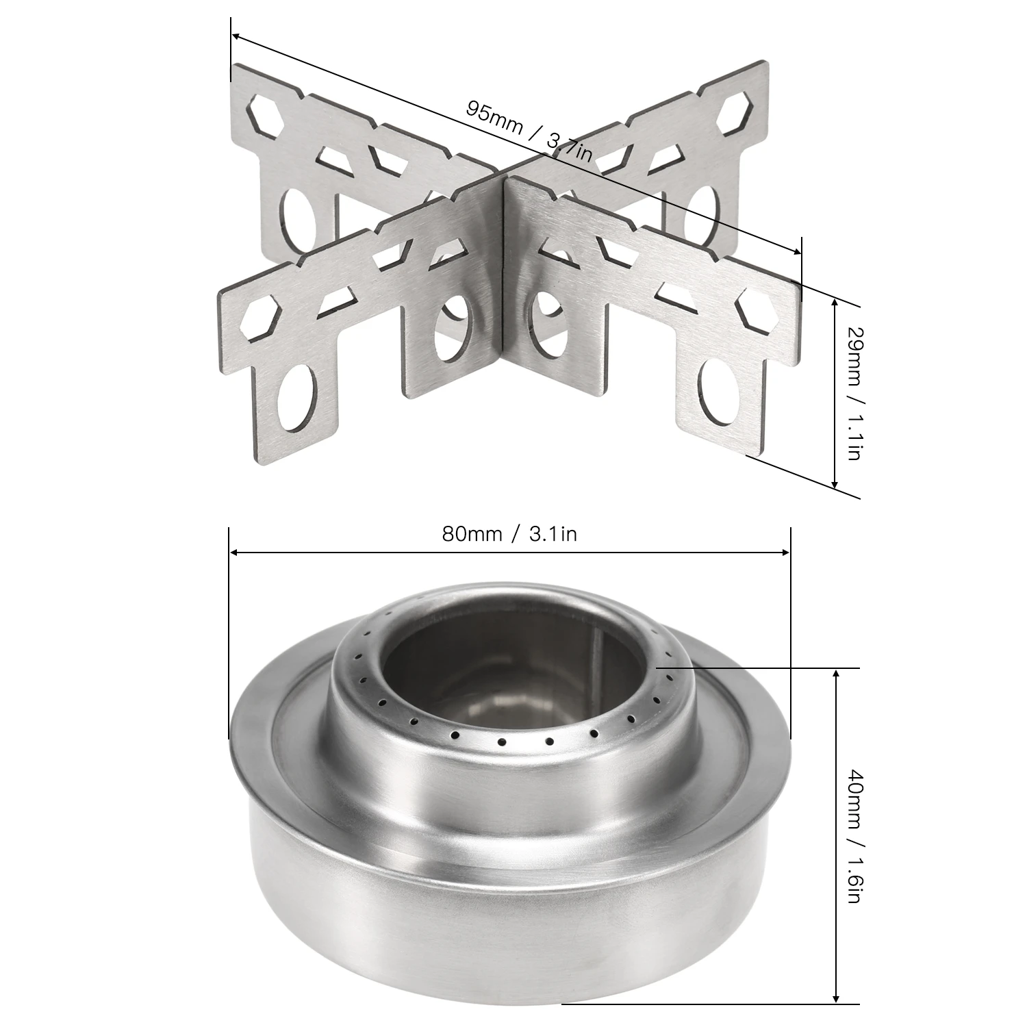 Stainless Steel Lixada уличная походная плита, спиртовая плита с перекрестной подставкой, подставка для плиты, подставка для кемпинга, посуда из титана/нержавеющей стали - Цвет: Stainless Steel