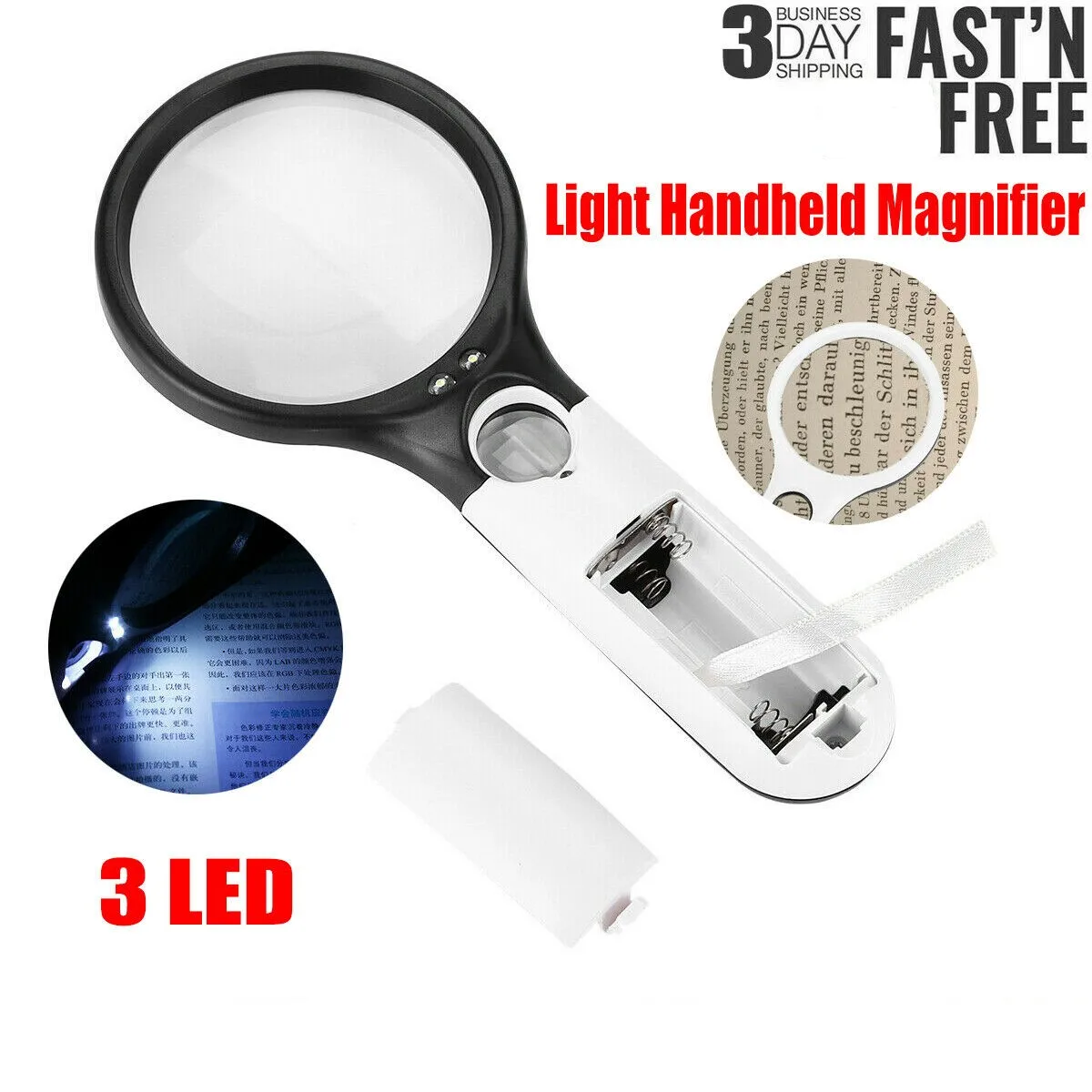 

Handheld 3x 45x Illuminated Magnifier Microscope Magnifying Glass Aid Reading For Seniors Loupe Jewelry Repair Tool With 3 Led