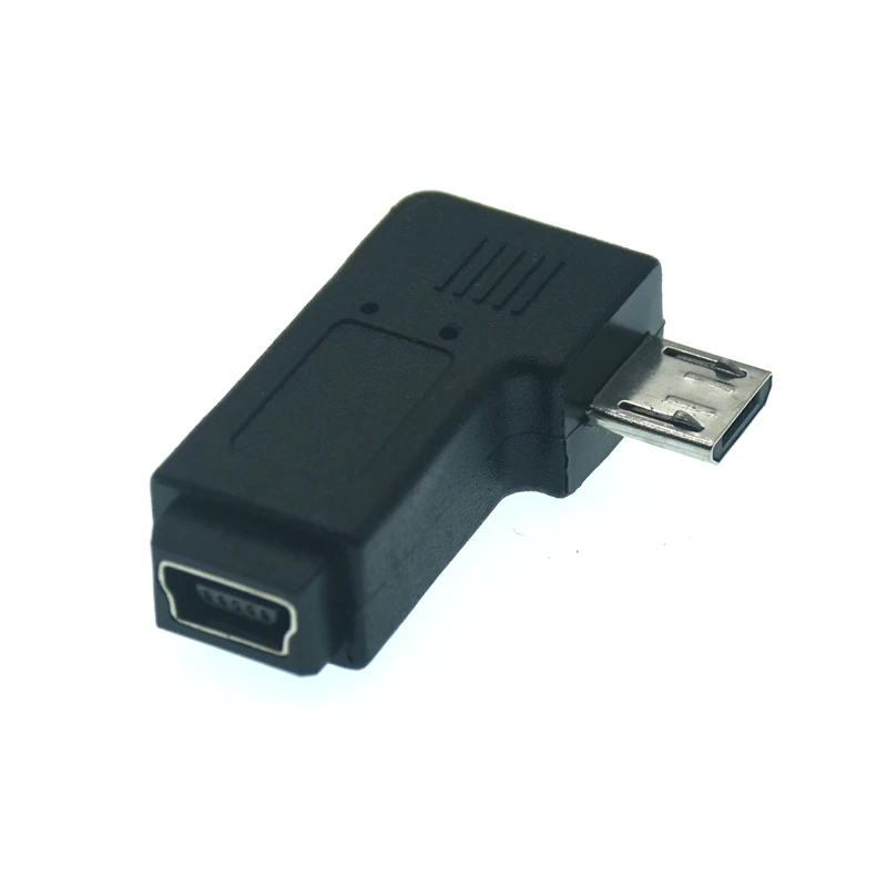 90 градусов левый и правый угловой микро-USB штекер на мини-USB гнездо адаптер