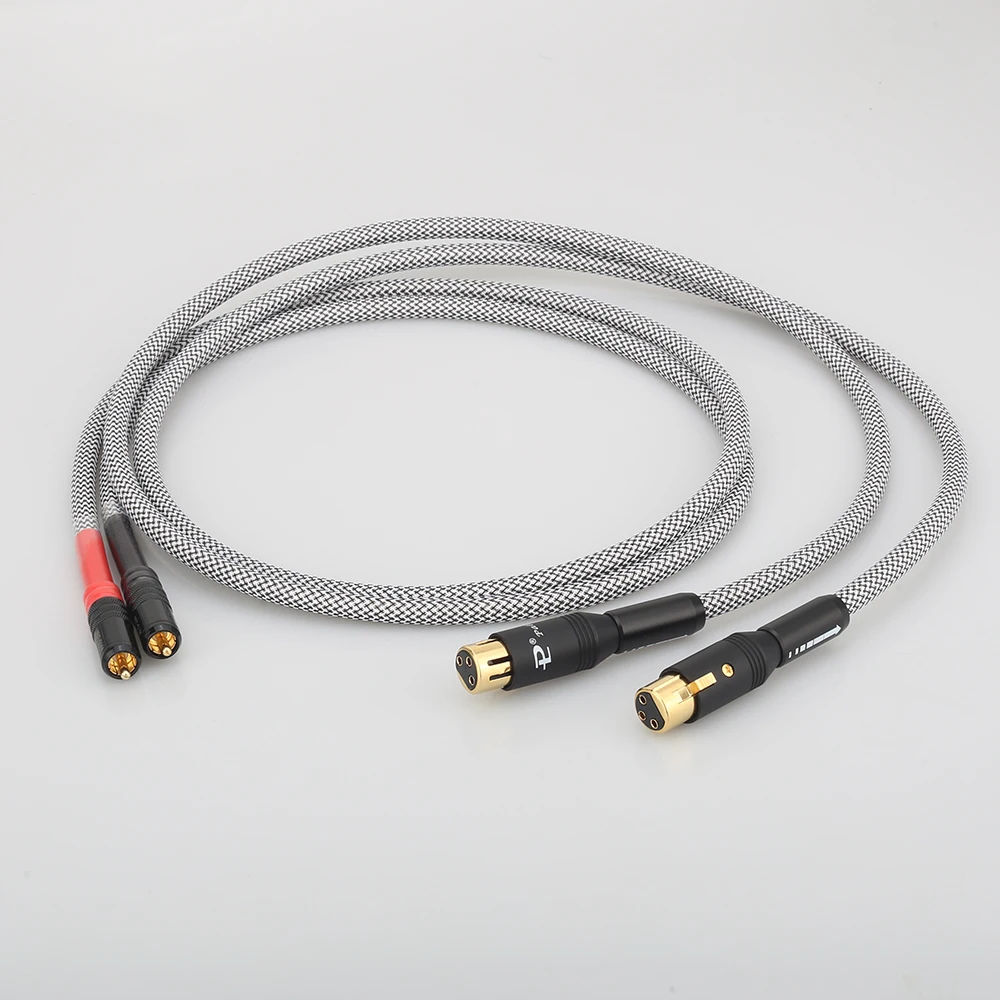 Аудиокабель A26 XW62 с посеребренным разъемом OFC RCA Папа папа XLR мама 1 м|audio cable|rca malerca
