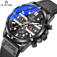 quartz watches mens luxury brand chronograph blu ray big dial wristwatches waterproof leather watch men sport relogio masculino