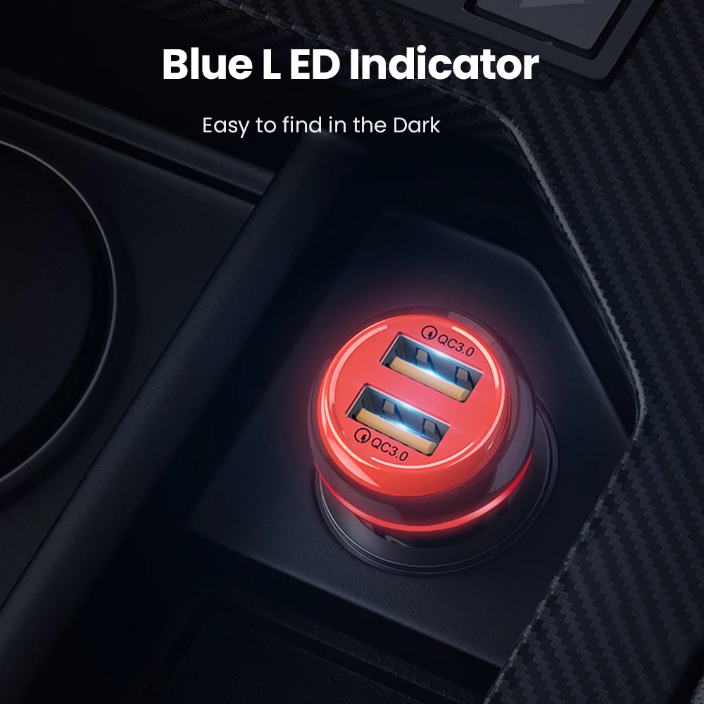 Elough 40W USB Car Charger Type c PD Quick Charge 3.0 LED Dual Fast for iPhone Xiaomi Huawei Samsung Adapter in | Мобильные телефоны