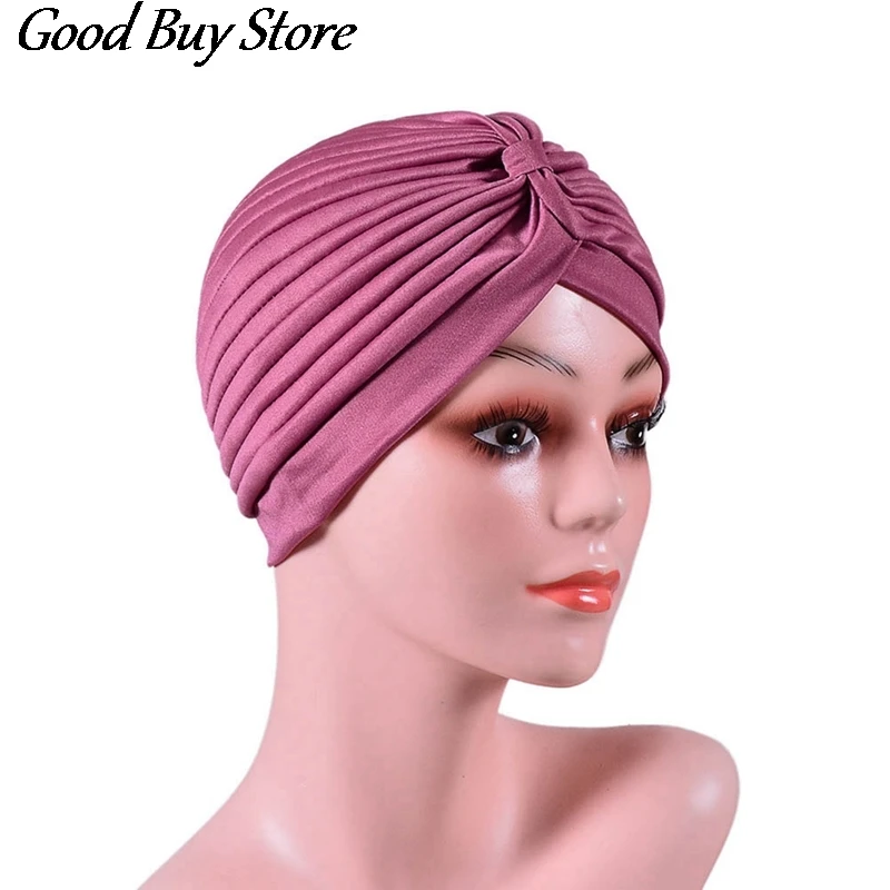 Женский Эластичный Тюрбан Бандана Хиджаб мусульманская шапка повязка на голову