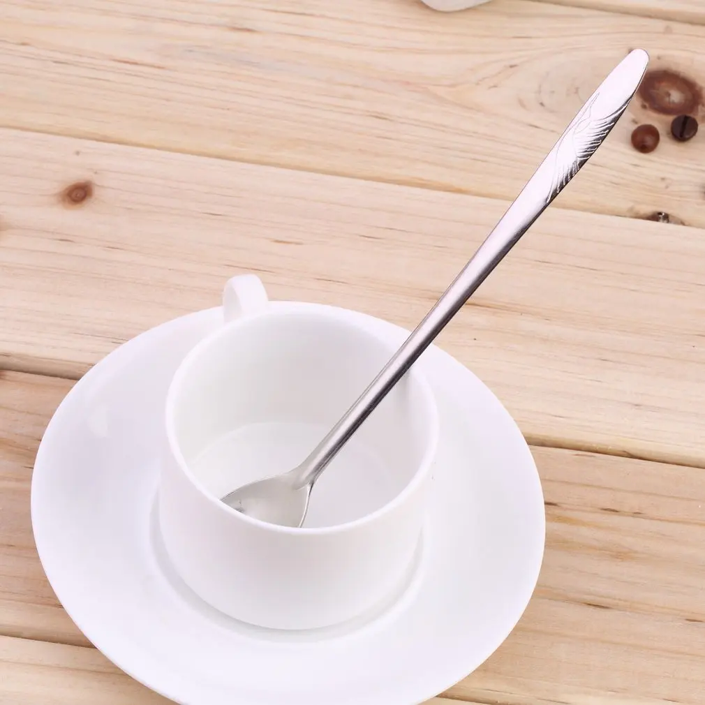 Ложка с длинной ручкой для смешивания кофе мороженого столовые приборы ложки