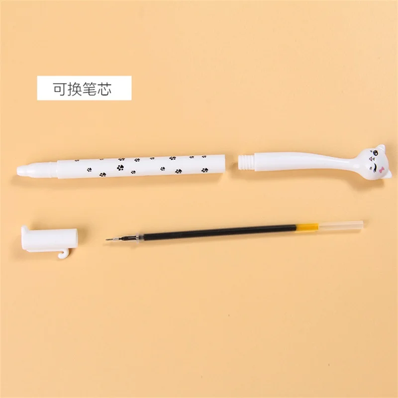 4 шт./упак. 0 5 мм милые Карамельный цвет с бантом и принтом в виде кошки гелевая